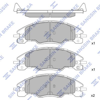 Комплект тормозных колодок, дисковый тормоз SANGSIN SP4321