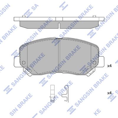 Комплект тормозных колодок, дисковый тормоз SANGSIN SP4322