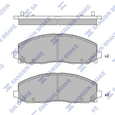 Комплект тормозных колодок, дисковый тормоз SANGSIN SP4323SD