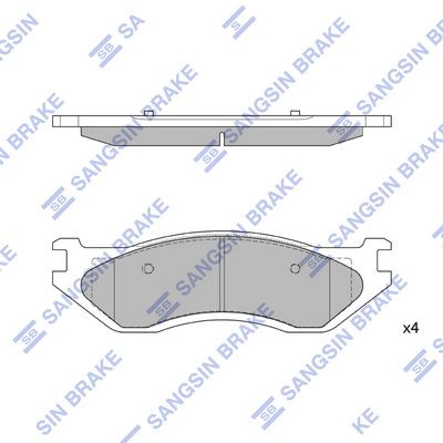 Комплект тормозных колодок, дисковый тормоз SANGSIN SP4325