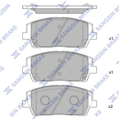 Комплект тормозных колодок, дисковый тормоз SANGSIN SP4327