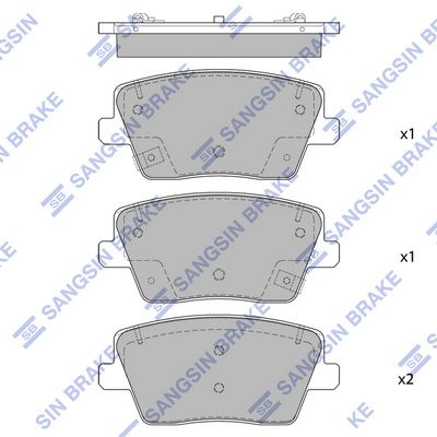 Комплект тормозных колодок, дисковый тормоз SANGSIN SP4331