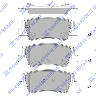 Комплект тормозных колодок, дисковый тормоз SANGSIN SP4335