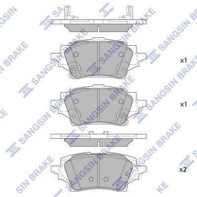 Комплект тормозных колодок, дисковый тормоз SANGSIN SP4339