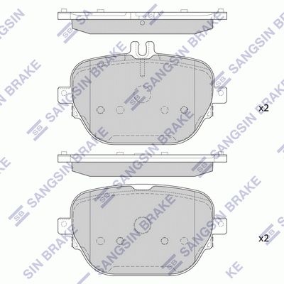 Комплект тормозных колодок, дисковый тормоз SANGSIN SP4343
