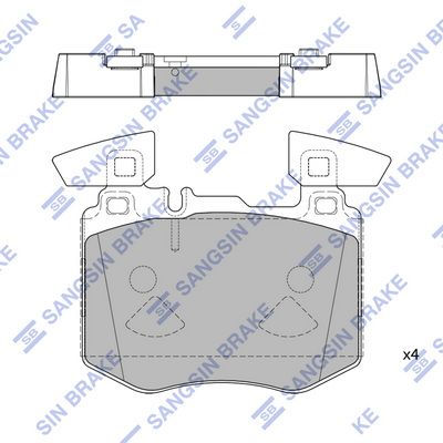 Комплект тормозных колодок, дисковый тормоз SANGSIN SP4348