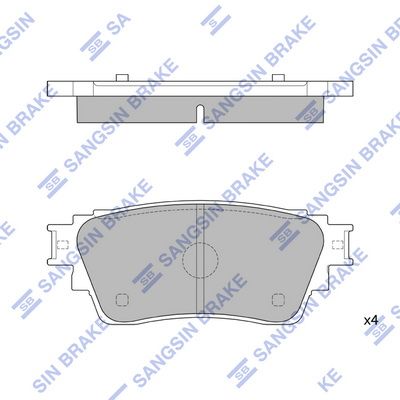 Комплект тормозных колодок, дисковый тормоз SANGSIN SP4350