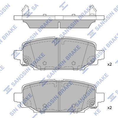 Комплект тормозных колодок, дисковый тормоз SANGSIN SP4354