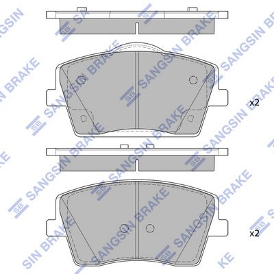 Комплект тормозных колодок, дисковый тормоз SANGSIN SP4357