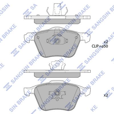 Комплект тормозных колодок, дисковый тормоз SANGSIN SP4363