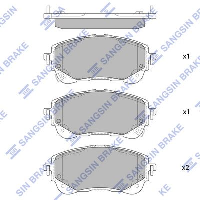 Комплект тормозных колодок, дисковый тормоз SANGSIN SP4368