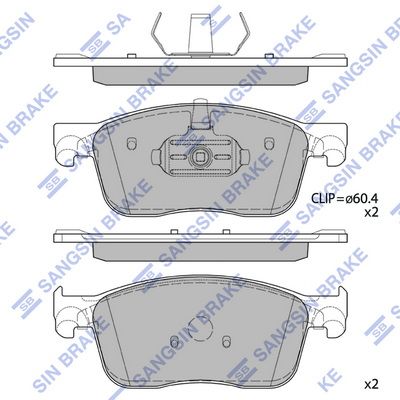 Комплект тормозных колодок, дисковый тормоз SANGSIN SP4370