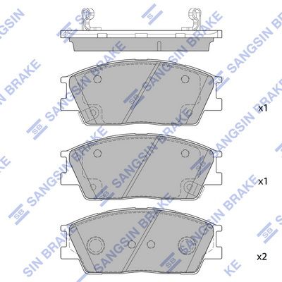 Комплект тормозных колодок, дисковый тормоз SANGSIN SP4372SD