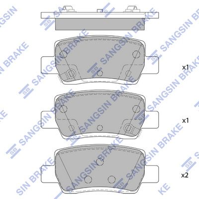 Комплект тормозных колодок, дисковый тормоз SANGSIN SP4373