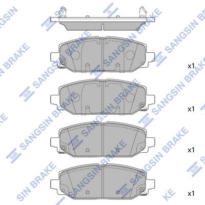 Комплект тормозных колодок, дисковый тормоз SANGSIN SP4375
