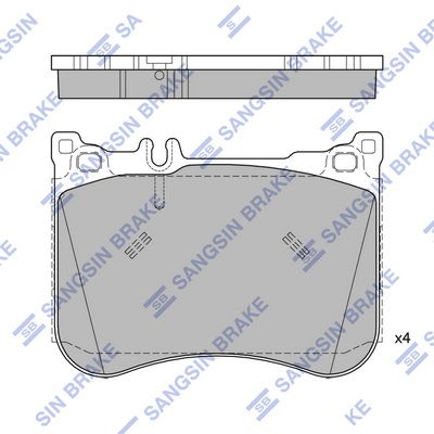 Комплект тормозных колодок, дисковый тормоз SANGSIN SP4390