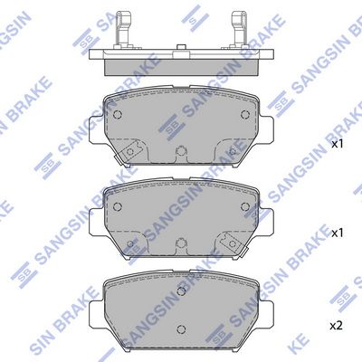 Комплект тормозных колодок, дисковый тормоз SANGSIN SP4394
