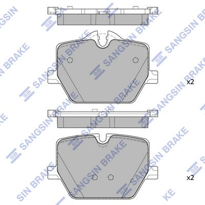 Комплект тормозных колодок, дисковый тормоз SANGSIN SP4396