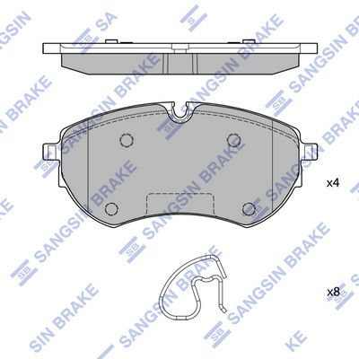 Комплект тормозных колодок, дисковый тормоз SANGSIN SP4401