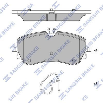 Комплект тормозных колодок, дисковый тормоз SANGSIN SP4402