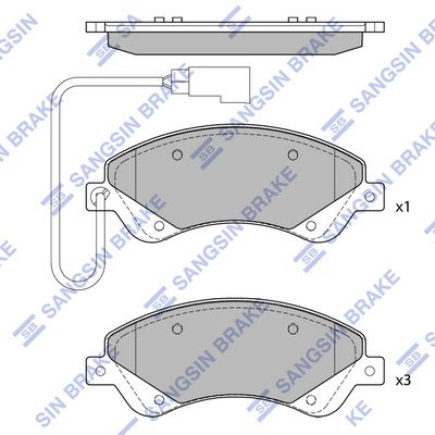 Комплект тормозных колодок, дисковый тормоз SANGSIN SP4403