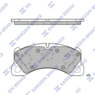 Комплект тормозных колодок, дисковый тормоз SANGSIN SP4407