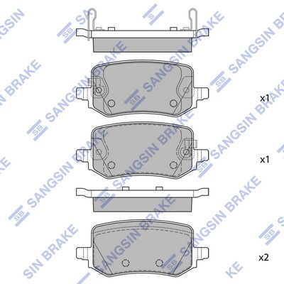Комплект тормозных колодок, дисковый тормоз SANGSIN SP4411