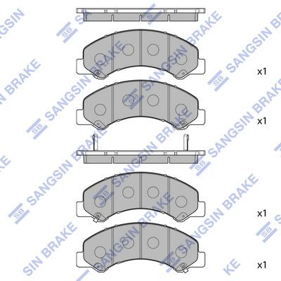 Комплект тормозных колодок, дисковый тормоз SANGSIN SP4423