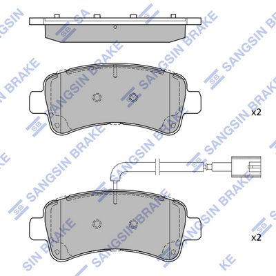 Комплект тормозных колодок, дисковый тормоз SANGSIN SP4429