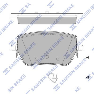 Комплект тормозных колодок, дисковый тормоз SANGSIN SP4439