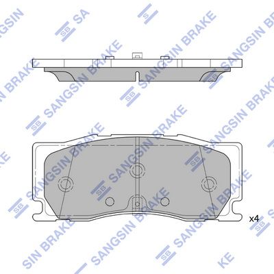 Комплект тормозных колодок, дисковый тормоз SANGSIN SP4441