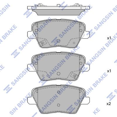 Комплект тормозных колодок, дисковый тормоз SANGSIN SP4442