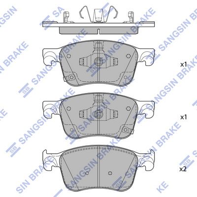 Комплект тормозных колодок, дисковый тормоз SANGSIN SP4444