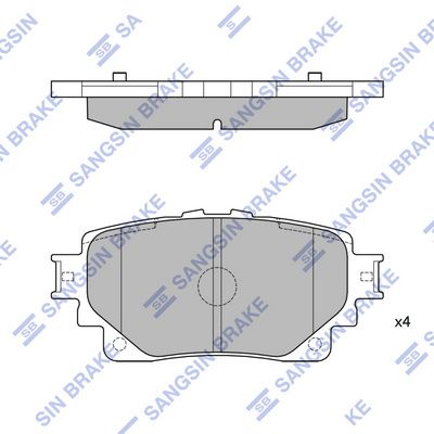 Комплект тормозных колодок, дисковый тормоз SANGSIN SP4449