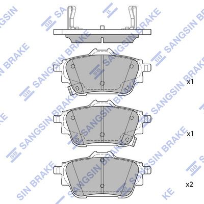 Комплект тормозных колодок, дисковый тормоз SANGSIN SP4451