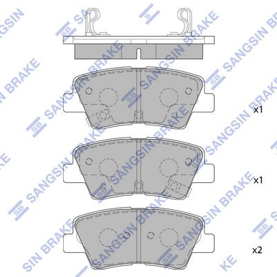 Комплект тормозных колодок, дисковый тормоз SANGSIN SP4459
