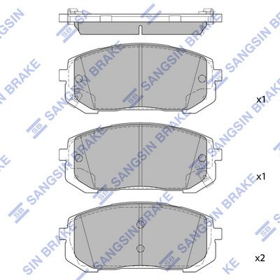 Комплект тормозных колодок, дисковый тормоз SANGSIN SP4461