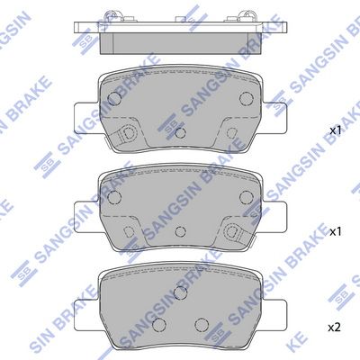 Комплект тормозных колодок, дисковый тормоз SANGSIN SP4462