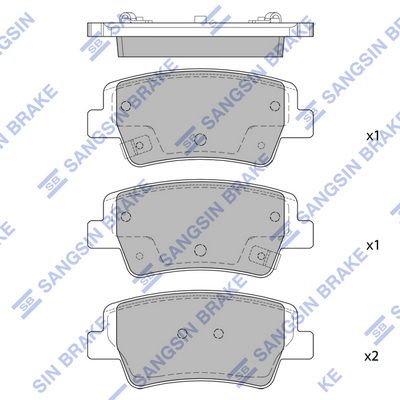 Комплект тормозных колодок, дисковый тормоз SANGSIN SP4463