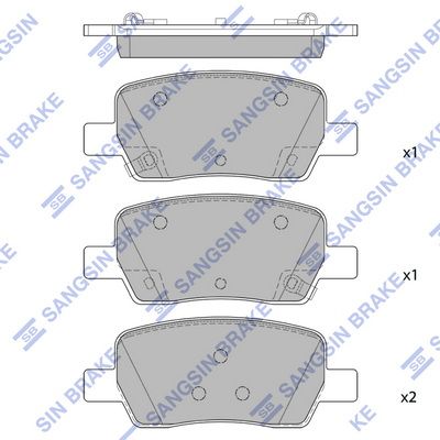 Комплект тормозных колодок, дисковый тормоз SANGSIN SP4465