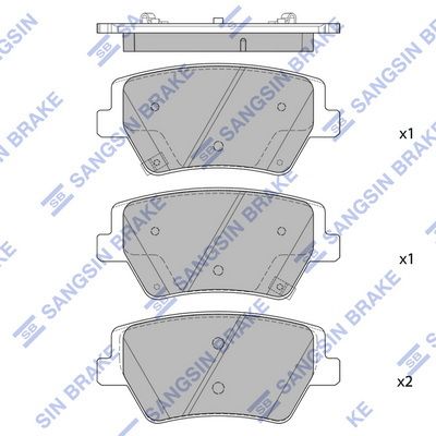 Комплект тормозных колодок, дисковый тормоз SANGSIN SP4469
