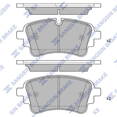 Комплект тормозных колодок, дисковый тормоз SANGSIN SP4474