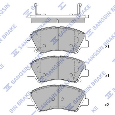 Комплект тормозных колодок, дисковый тормоз SANGSIN SP4477