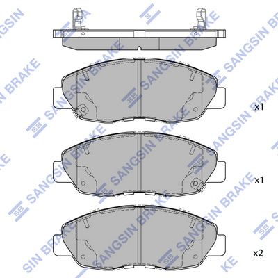 Комплект тормозных колодок, дисковый тормоз SANGSIN SP4478