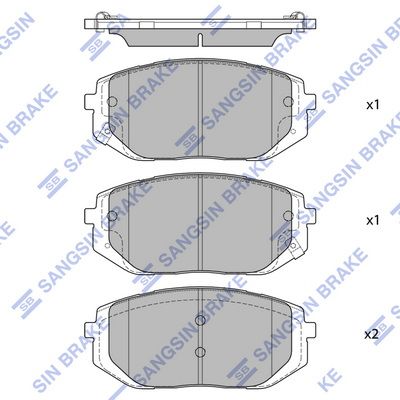 Комплект тормозных колодок, дисковый тормоз SANGSIN SP4479