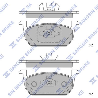 Комплект тормозных колодок, дисковый тормоз SANGSIN SP4496