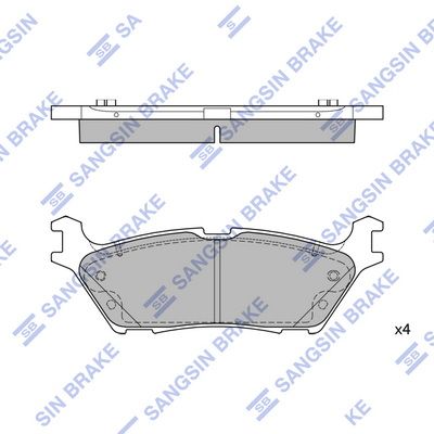 Комплект тормозных колодок, дисковый тормоз SANGSIN SP4504