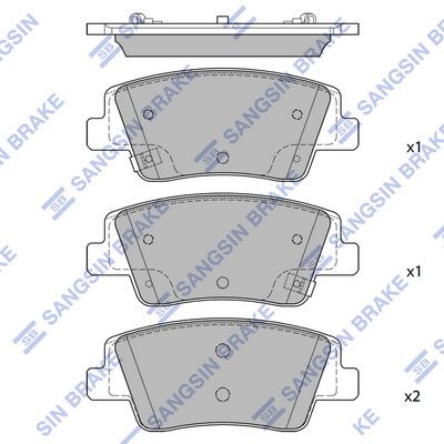 Комплект тормозных колодок, дисковый тормоз SANGSIN SP4511
