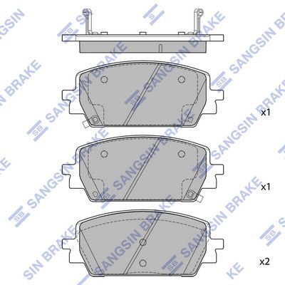 Комплект тормозных колодок, дисковый тормоз SANGSIN SP4513
