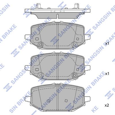 Комплект тормозных колодок, дисковый тормоз SANGSIN SP4515
